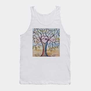 Birds in a Gold Heart Tree Tank Top